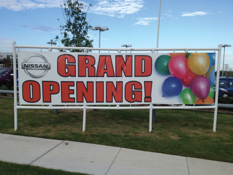 Banner with Hemmed Edges and Grommets